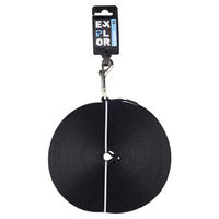 Produktbild von Duvo+ Trackingleine Schleppleine flach aus Polyester Schwarz 15 m 20 mm