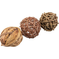 Produktbild von Duvo+ Trio Natur Spielbälle aus Naturmaterial für Kaninchen 10 cm
