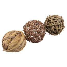 Duvo+ Trio Natur Spielbälle aus Naturmaterial für Kaninchen 7,5 cm - 7,5 cm – Bild 1 von 6