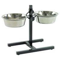 Produktbild von Duvo+ Twin Feeder H Doppelnapf-Ständer mit Edelstahlnäpfen Größe L Schwarz