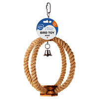 Produktbild von Duvo+ Vogel-Ringseil aus Sisal mit BBQ-Block und Glocke beige 33x22x22cm