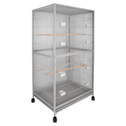 Produktbild von Duvo+ Vogelhaus Loft Daisy Voliere für Wildvögel in Grau