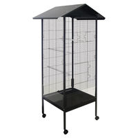 Produktbild von Duvo+ Vogelhaus Veronica grau mit 3 Sitzstangen für Vögel 55x55x161cm