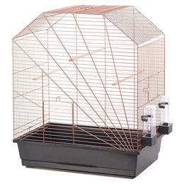 Duvo+ Vogelkäfig Copper Lexa Metall Schwarz/Kupfer 54x34x64,5cm für Wellensittiche, Kanarienvögel und Agaporniden – Bild 1 von 4
