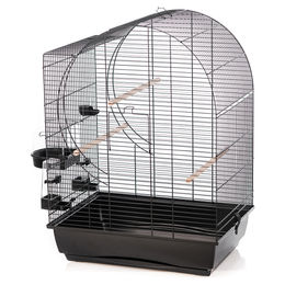 Duvo+ Vogelkäfig Elizabeth schwarz 54x39x74cm mit Futternapf und Sitzstange – Bild 1 von 6