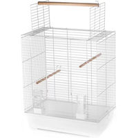 Produktbild von Duvo+ Vogelkäfig für Papageien Weiß 54x34x65,5cm mit Futter- und Trinknapf sowie Sitzstange