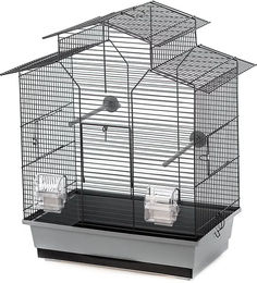 Duvo+ Vogelkäfig Iza 2 Grau Schwarz – Bild 1 von 3