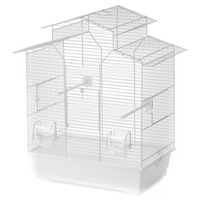 Produktbild von Duvo+ Vogelkäfig Iza 2 Weiß 51x30x52 cm aus Metall mit Futter- und Trinknapf