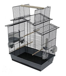 Duvo+ Vogelkäfig Iza 3 grau/schwarz 58x38x65cm aus Metall – Bild 1 von 5