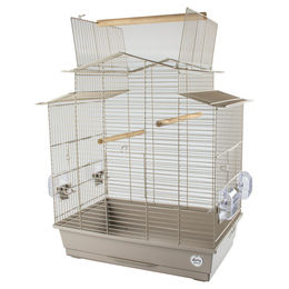 Produktbild von Duvo+ Vogelkäfig Iza Mocha aus Holz für Kanarienvögel und Wellensittiche 58 x 38 x 65 cm Braun