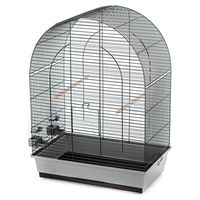 Produktbild von Duvo+ Vogelkäfig Lusi 3 aus Metall für Kanarienvögel und Wellensittiche grau/schwarz 54x34x75cm