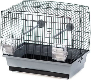 Duvo+ Vogelkäfig Natalia 1 für Vögel grau/schwarz aus Metall 40x35x35 cm – Bild 1 von 6