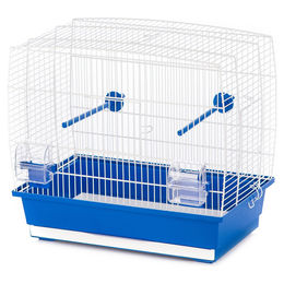 Duvo+ Vogelkäfig Natalia 2 Blau Weiß aus Metall mit Futternapf und Sitzstange 46x28x42cm – Bild 1 von 5
