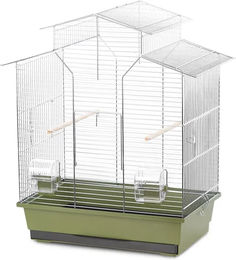 Duvo+ Vogelkäfig Natural Iza für Wellensittiche Kanarienvögel und Agaporniden olivgrün 51 x 30 x 60,5 cm – Bild 1 von 2