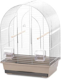 Duvo+ Vogelkäfig Natural Lusi für Wellensittiche und Kanarienvögel 36x25x53cm mokka/zinc - 36 cm – Bild 1 von 2