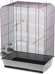 Duvo+ Vogelkäfig Nina grau/schwarz 54x34x75cm mit Futter- und Trinknapf – Bild 1 von 6