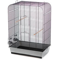 Produktbild von Duvo+ Vogelkäfig Nina grau/schwarz 54x34x75cm mit Futter- und Trinknapf
