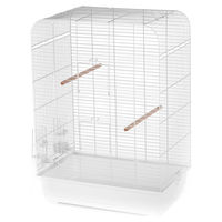 Produktbild von Duvo+ Vogelkäfig Nina weiß 54x34x75cm aus Metall mit Futternapf und 2 Sitzstangen