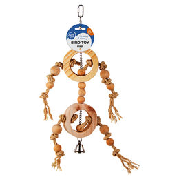 Produktbild von Duvo+ Vogelschaukel aus Holz mit Sisalseil und Perlen in Beige