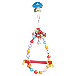 Produktbild von Duvo+ Vogelschaukel bunt mit Perlen und Baumwolle