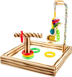 Duvo+ Vogelspielplatz Kiki aus Holz interaktives Intelligenzspielzeug für Papageien und Vögel bunt – Bild 1 von 4
