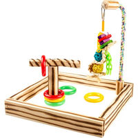 Produktbild von Duvo+ Vogelspielplatz Kiki aus Holz interaktives Intelligenzspielzeug für Papageien und Vögel bunt