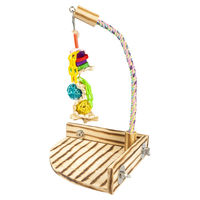 Produktbild von Duvo+ Vogelspielplatz Lili Intelligenzspielzeug aus Holz für Papageien bunt 25 x 25 x 38 cm