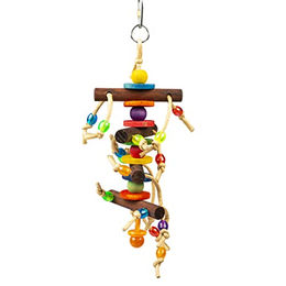 Produktbild von Duvo+ Vogelspielzeug Bunte Anhänger mit Holzblöcken