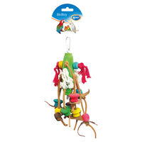 Produktbild von Duvo+ Vogelspielzeug Kletterseil mit bunten Holzblöcken für Papageien und Vögel