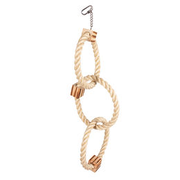 Produktbild von Duvo+ Vogelspielzeug Triplering Kletterseil aus Sisal und Holz für Papageien 56 cm