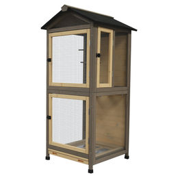 Duvo+ Woodland Citadel Country Vogelhaus Voliere aus Holz für Wildvögel Braun 70x70x151 cm – Bild 1 von 6