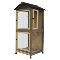 Produktbild von Duvo+ Woodland Citadel Country Vogelhaus Voliere aus Holz für Wildvögel Braun 70x70x151 cm