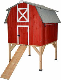 Duvo+ Woodland Design Hühnerstall Red Barn aus Holz in Rot mit FSC-Zertifizierung – Bild 1 von 2