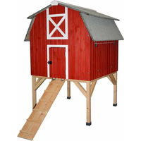 Produktbild von Duvo+ Woodland Design Hühnerstall Red Barn aus Holz in Rot mit FSC-Zertifizierung