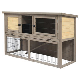 Duvo+ Woodland Kaninchenstall Bel-Etage aus Holz in Grau, 136,5 x 50 x 85 cm – Bild 1 von 4