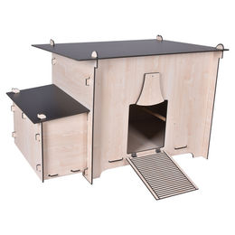 Duvo+ Woodland Urban Knäppa Hühnerstall aus Holz in Eiche und Schwarz 103 x 50 x 61 cm – Bild 1 von 7