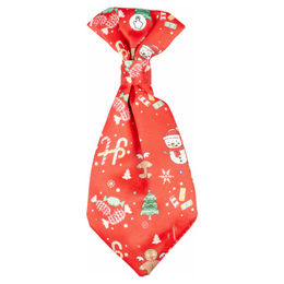 Duvo+ Xmas Flash LED Krawatte für Hunde in Rot aus Polyester – Bild 1 von 5