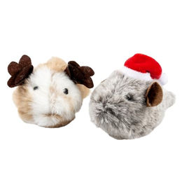 Duvo+ Xmas Fluffy Mäuse Katzenspielzeug aus Plüsch mit Katzenminze 2er Set Bunt – Bild 1 von 5