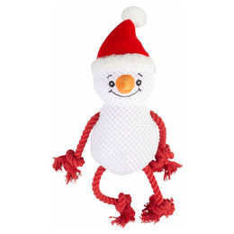 Produktbild von Duvo+ Xmas Hundespielzeug Kuschel-Schneemann aus Plüsch mit Seil