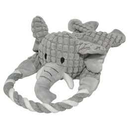 Duvo+ Zoo Friends Elefant Plüschspielzeug für Hunde mit Tau und Quietschfunktion Grau - 1 Stk. – Bild 1 von 2