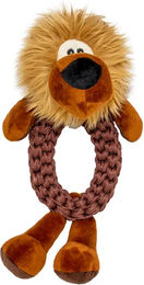 Duvo+ Zoo Friends Lola Löwe Ring Hundespielzeug aus Plüsch und Nylonseil Braun – Bild 1 von 5