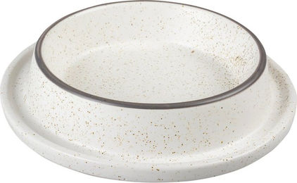 Produktbild von Duvoplus Anti-Verschütten Futternapf Stone Speckle aus Melamin in Weiß - 430 ml