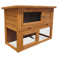 Produktbild von Duvoplus CLAPIER Barnie Kaninchenstall aus Holz braun 95x45x70 cm