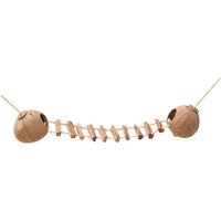 Produktbild von Duvoplus Coconut Holzhaus mit Leiter und Kletterseil als Knabberspielzeug für Kleintiere - 2 x 13 cm
