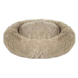 duvoplus Donut Hundebett Snug Plüsch Beige 80 x 80 x 17 cm – Bild 1 von 4