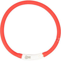 Produktbild von Duvoplus Flash LED-Leuchthalsband aus Nylon mit USB-Ladefunktion rot Größe M