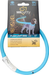Duvoplus Flash LED-Leuchthalsband aus Silikon mit USB-Ladefunktion hellblau Größe M – Bild 1 von 1