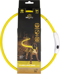 Duvoplus Flash Leuchthalsband für Hunde aus Nylon mit USB-Ladung in Gelb Größe L - 65 cm – Bild 1 von 4