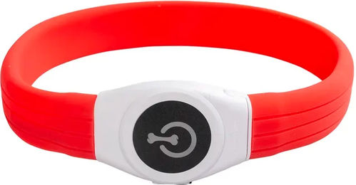 Duvoplus Flash Light Ring Maxi Leuchtendes Hundehalsband aus Silikon mit USB-Ladefunktion Rot 65 x 2,5 x 1 cm – Bild 1 von 2