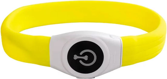 Duvoplus Flash Maxi Leuchthalsband für Hunde aus Silikon mit USB-Ladefunktion Gelb 45 x 2,5 x 1 cm – Bild 1 von 2